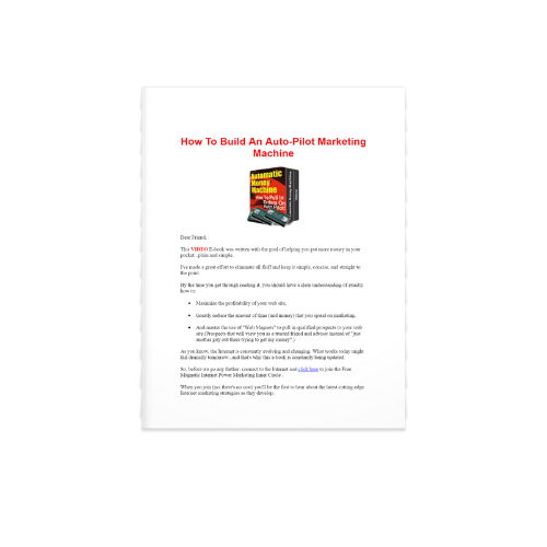 How to Build an Auto Pilot Marketing Machine